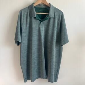 UNTUCKit Green Polyester Blend Textured Polo Shirt XL Casual Golf Active Fit